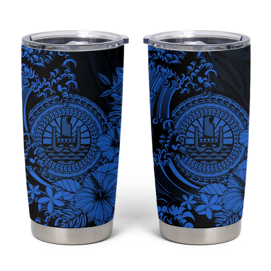 Blue Polynesian Tahiti Island Tumbler Cup The Wave of Water