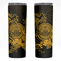 Gold Polynesian Tahiti Island Skinny Tumbler The Wave of Water LT9 Gold - Polynesian Pride