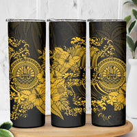 Gold Polynesian Tahiti Island Skinny Tumbler The Wave of Water LT9 - Polynesian Pride