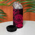 Pink Polynesian Tahiti Island 4 in 1 Can Cooler Tumbler The Wave of Water