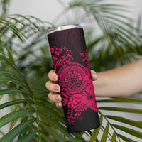 Pink Polynesian Tahiti Island Skinny Tumbler The Wave of Water LT9 - Polynesian Pride