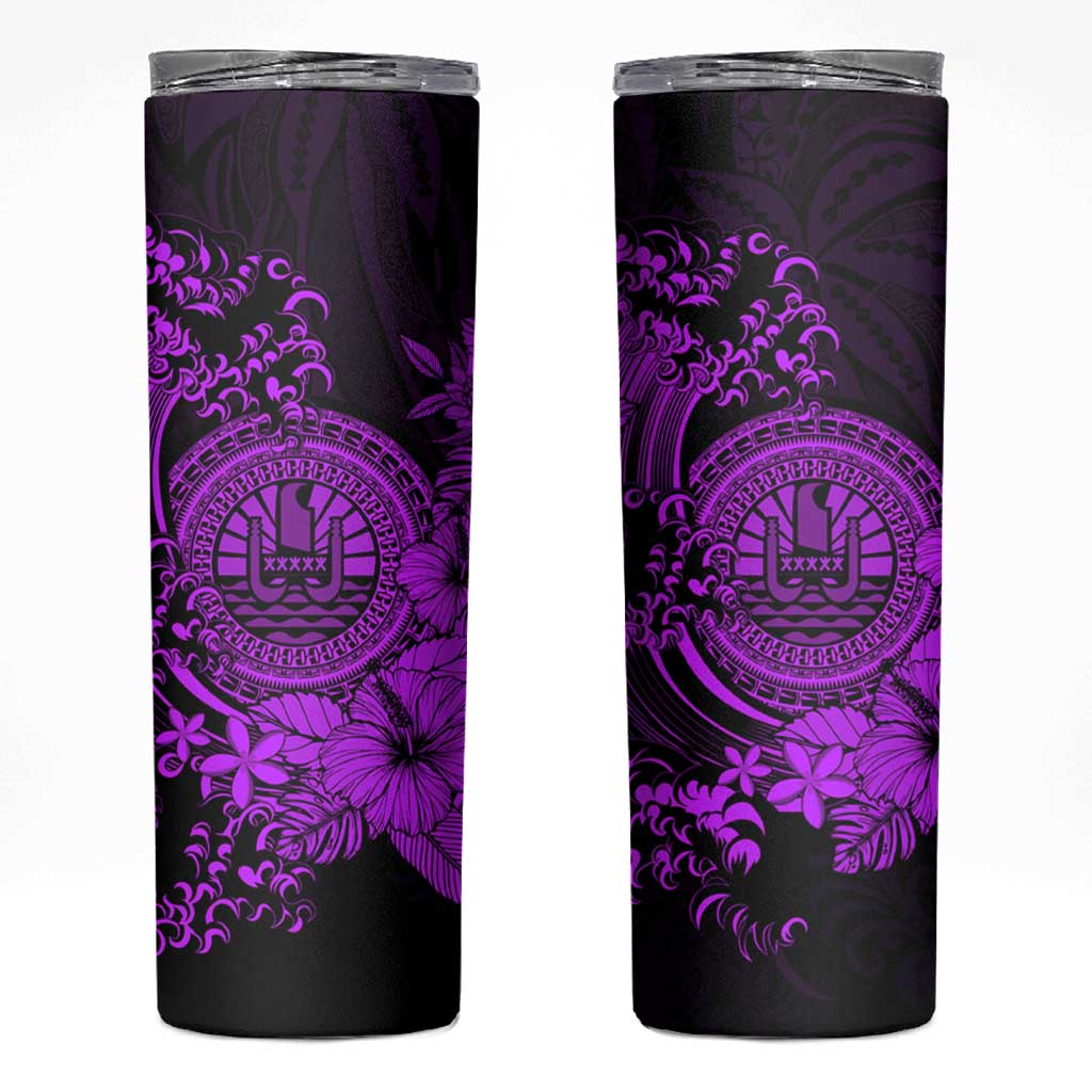 Purple Polynesian Tahiti Island Skinny Tumbler The Wave of Water LT9 Purple - Polynesian Pride
