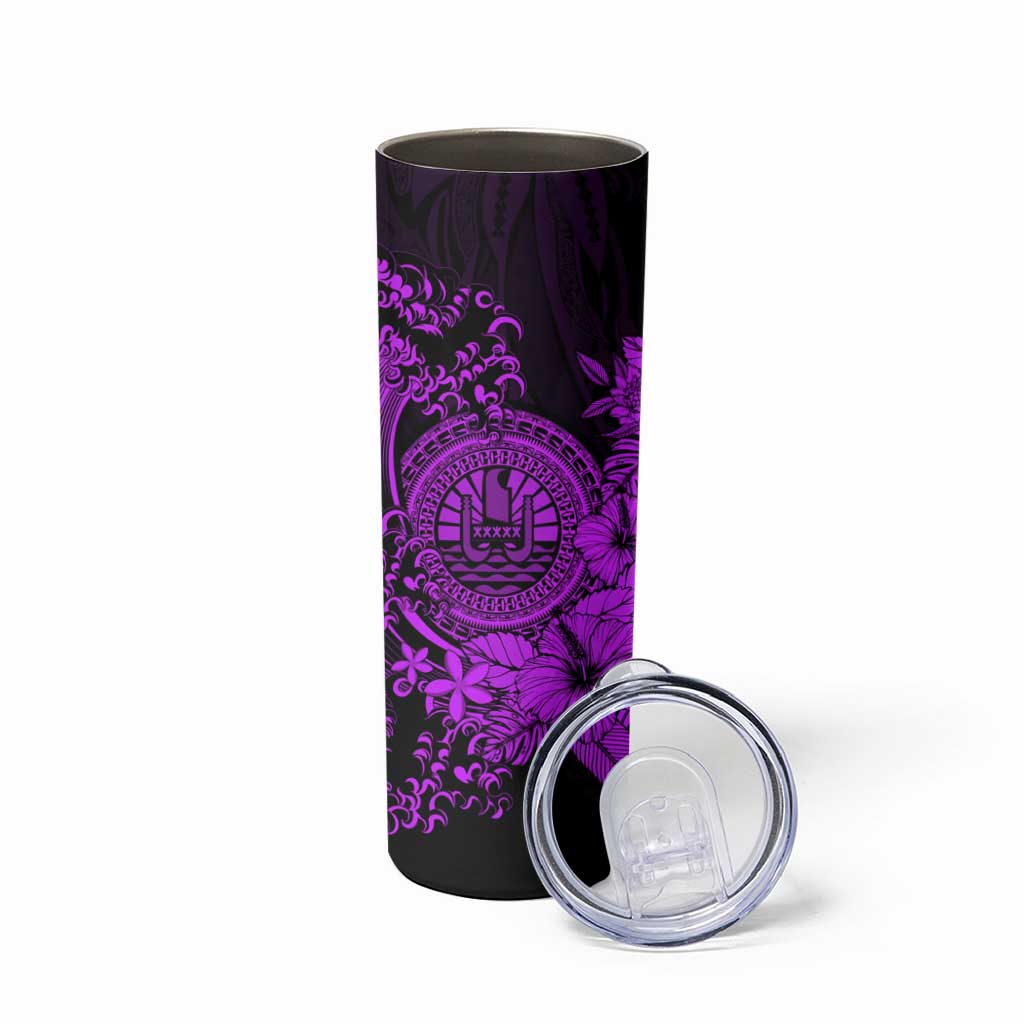Purple Polynesian Tahiti Island Skinny Tumbler The Wave of Water LT9 - Polynesian Pride