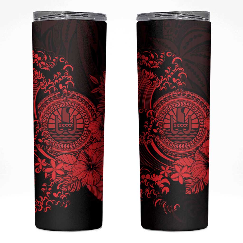 Red Polynesian Tahiti Island Skinny Tumbler The Wave of Water