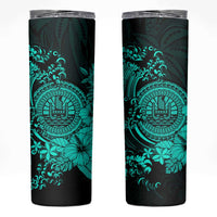 Turquoise Polynesian Tahiti Island Skinny Tumbler The Wave of Water LT9 Turquoise - Polynesian Pride