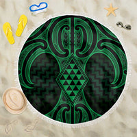 Kakariki Maori Ta Moko Poutama Art Beach Blanket