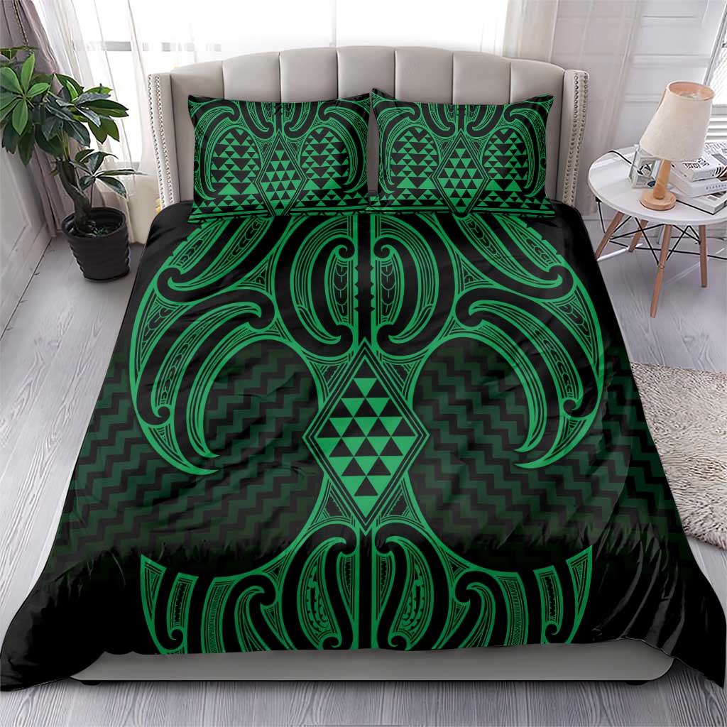 Kakariki Maori Ta Moko Poutama Art Bedding Set