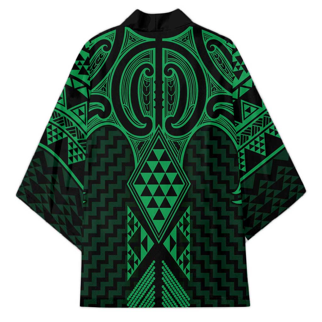 Kakariki Maori Ta Moko Poutama Art Kimono - Polynesian Pride