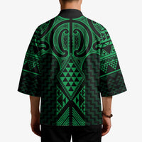 Kakariki Maori Ta Moko Poutama Art Kimono - Polynesian Pride