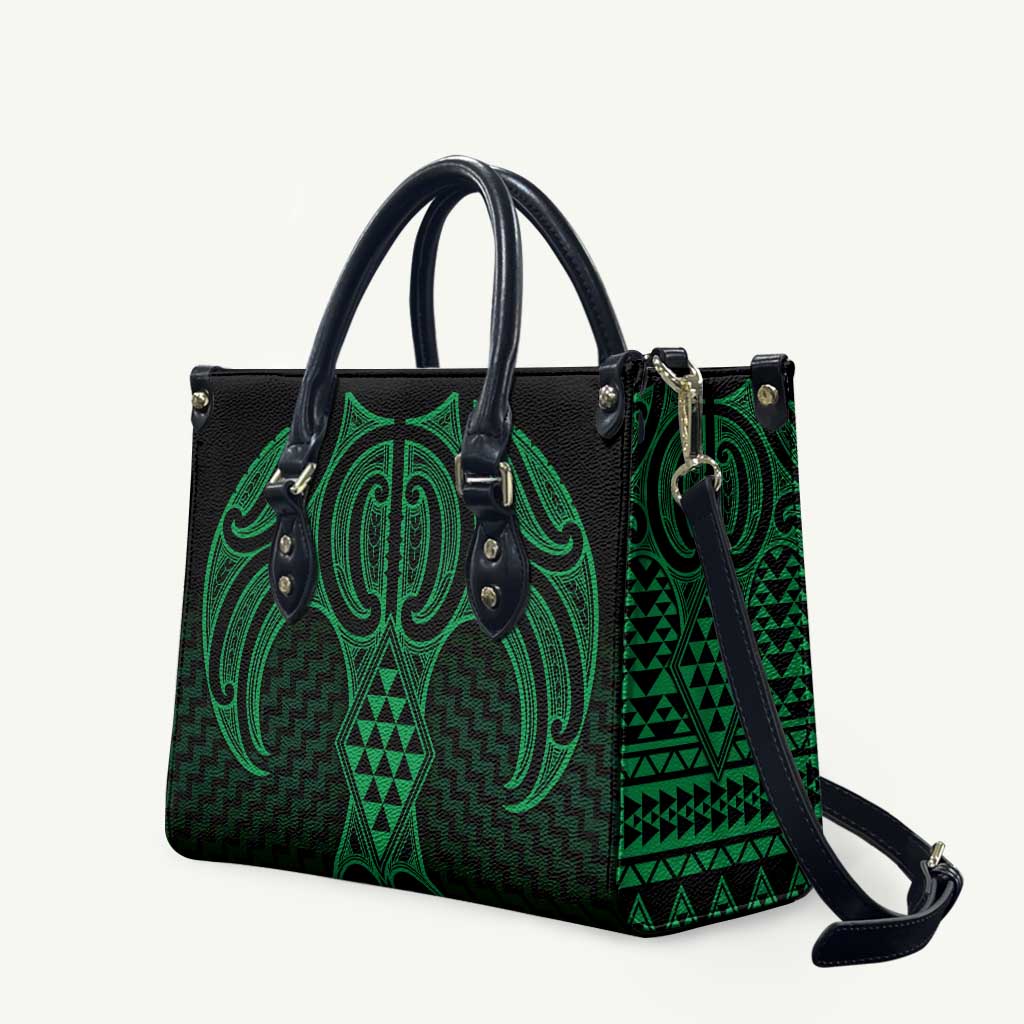 Kakariki Maori Ta Moko Poutama Art Leather Bag - Polynesian Pride