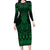 Kakariki Maori Ta Moko Poutama Art Long Sleeve Bodycon Dress