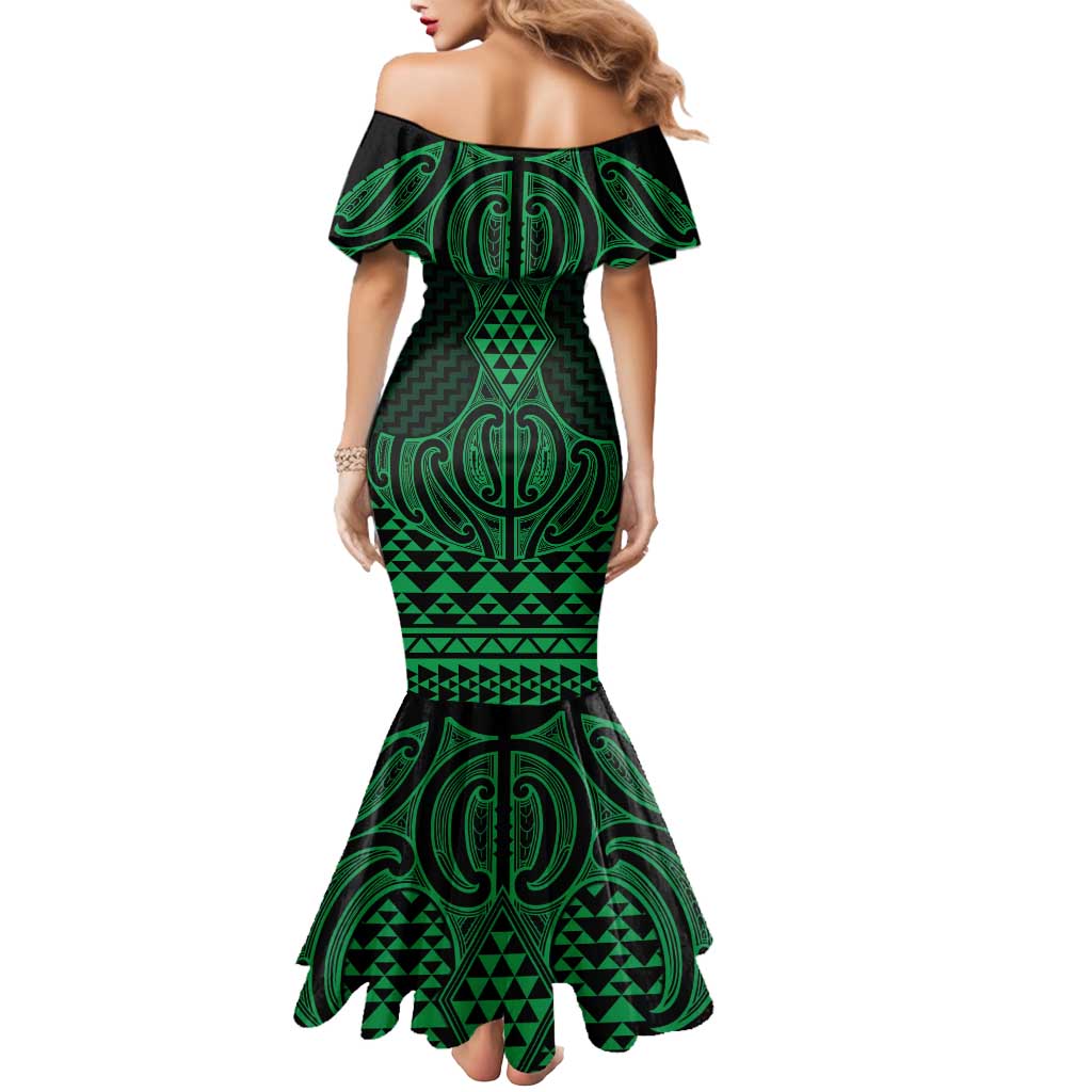 Kakariki Maori Ta Moko Poutama Art Mermaid Dress LT9 - Polynesian Pride