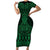 Kakariki Maori Ta Moko Poutama Art Short Sleeve Bodycon Dress