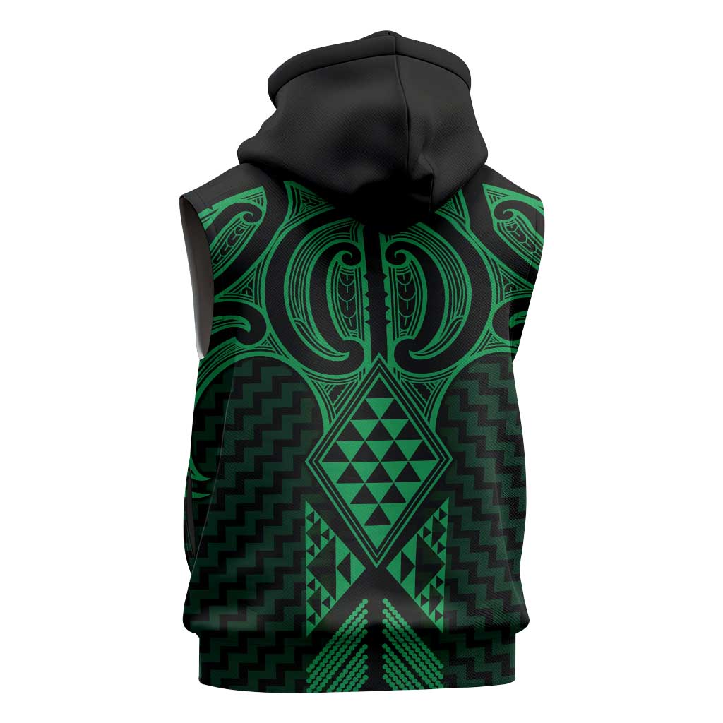 Kakariki Maori Ta Moko Poutama Art Sleeveless Hoodie - Polynesian Pride