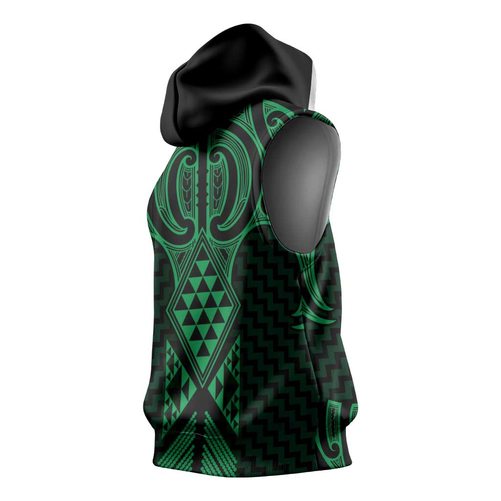 Kakariki Maori Ta Moko Poutama Art Sleeveless Hoodie - Polynesian Pride