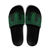 Kakariki Maori Ta Moko Poutama Art Slide Sandals - Polynesian Pride