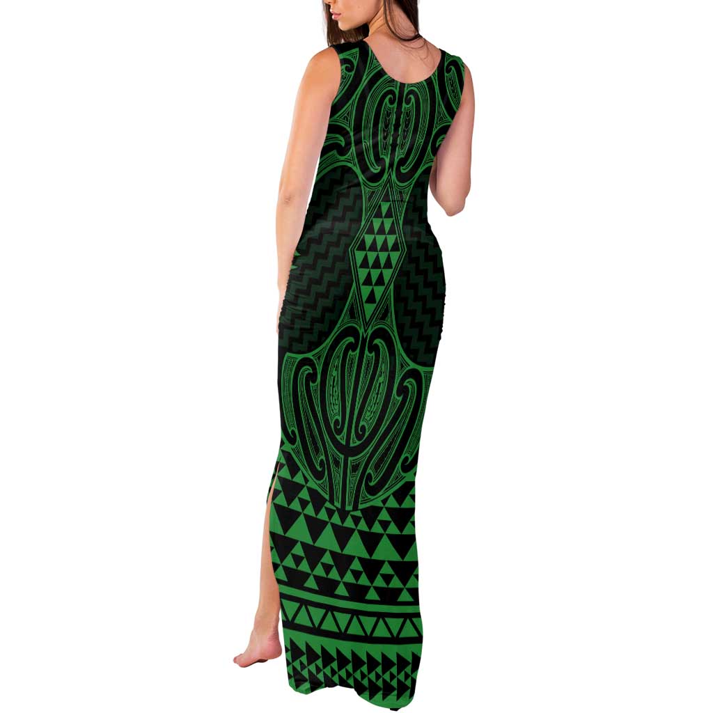 Kakariki Maori Ta Moko Poutama Art Tank Maxi Dress