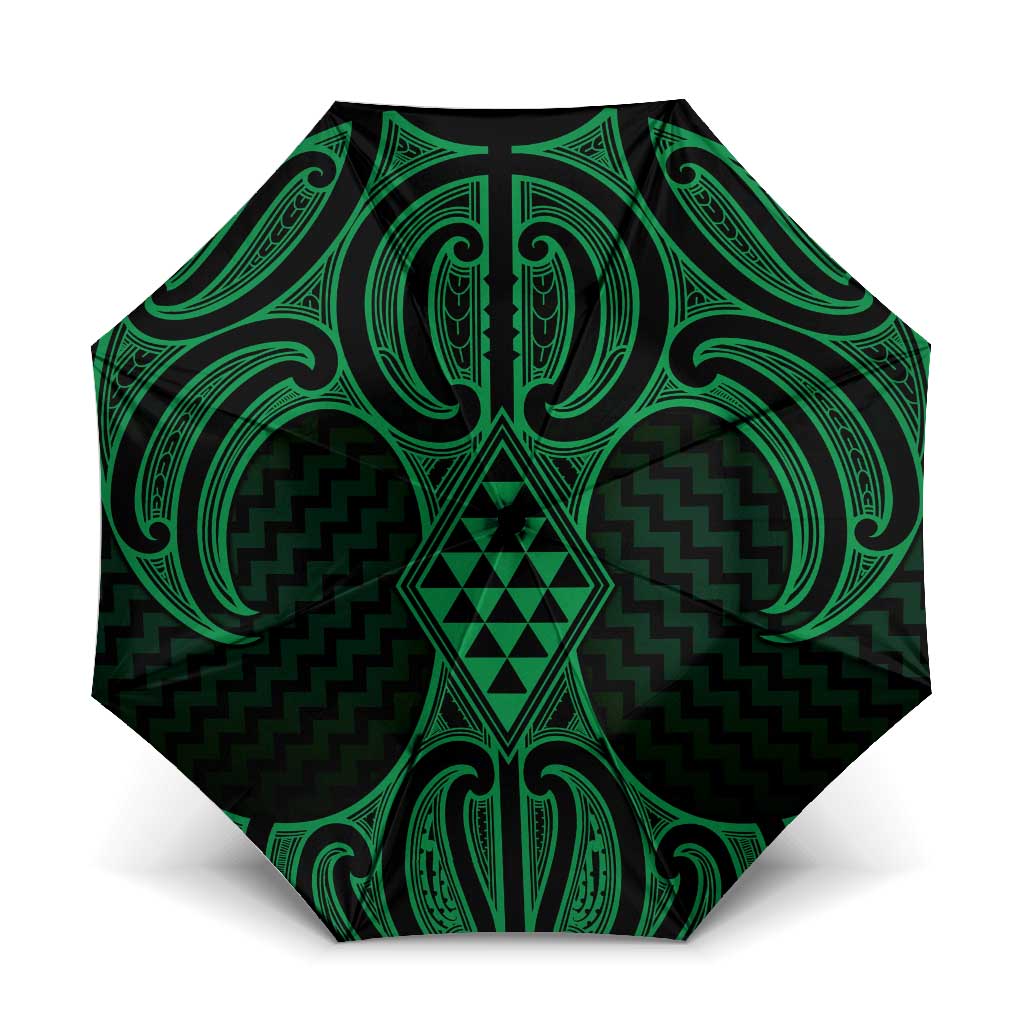 Kakariki Maori Ta Moko Poutama Art Umbrella - Polynesian Pride