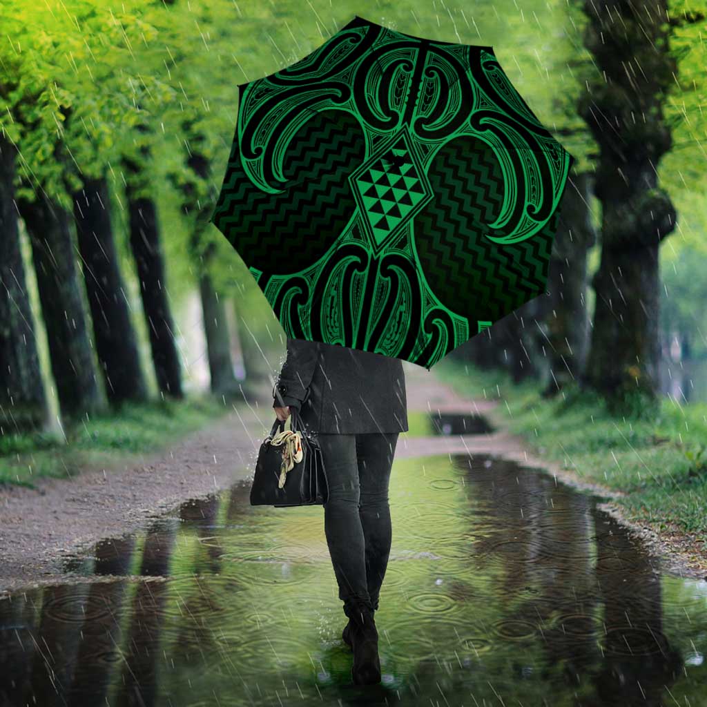 Kakariki Maori Ta Moko Poutama Art Umbrella - Polynesian Pride