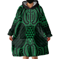 Kakariki Maori Ta Moko Poutama Art Wearable Blanket Hoodie