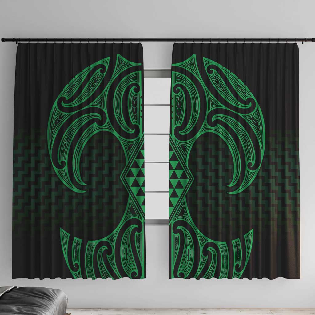 Kakariki Maori Ta Moko Poutama Art Window Curtain