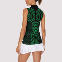 Kakariki Maori Ta Moko Poutama Art Women Sleeveless Polo Shirt