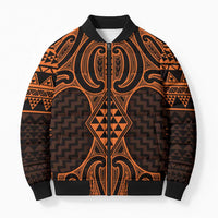 Karaka Maori Ta Moko Poutama Art Bomber Puffer Jacket - Polynesian Pride