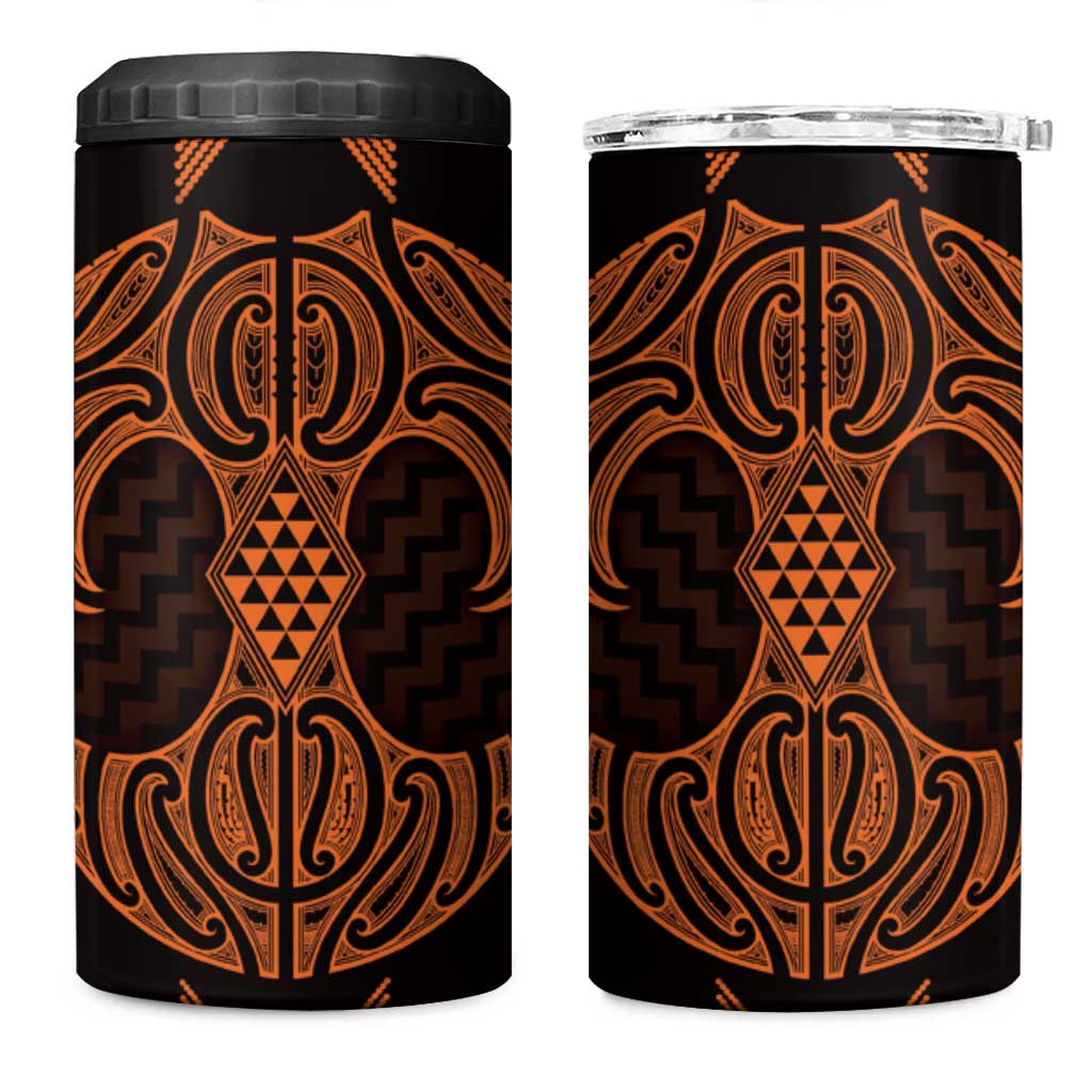 Karaka Maori Ta Moko Poutama Art 4 in 1 Can Cooler Tumbler