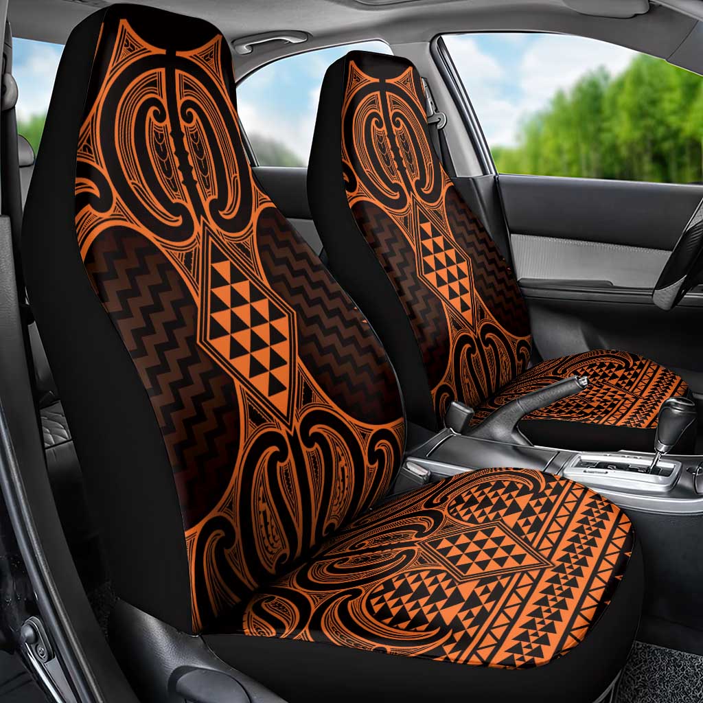 Karaka Maori Ta Moko Poutama Art Car Seat Cover