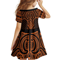 Karaka Maori Ta Moko Poutama Art Family Matching Off The Shoulder Long Sleeve Dress and Hawaiian Shirt LT9 - Polynesian Pride