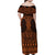 Karaka Maori Ta Moko Poutama Art Family Matching Off Shoulder Maxi Dress and Hawaiian Shirt