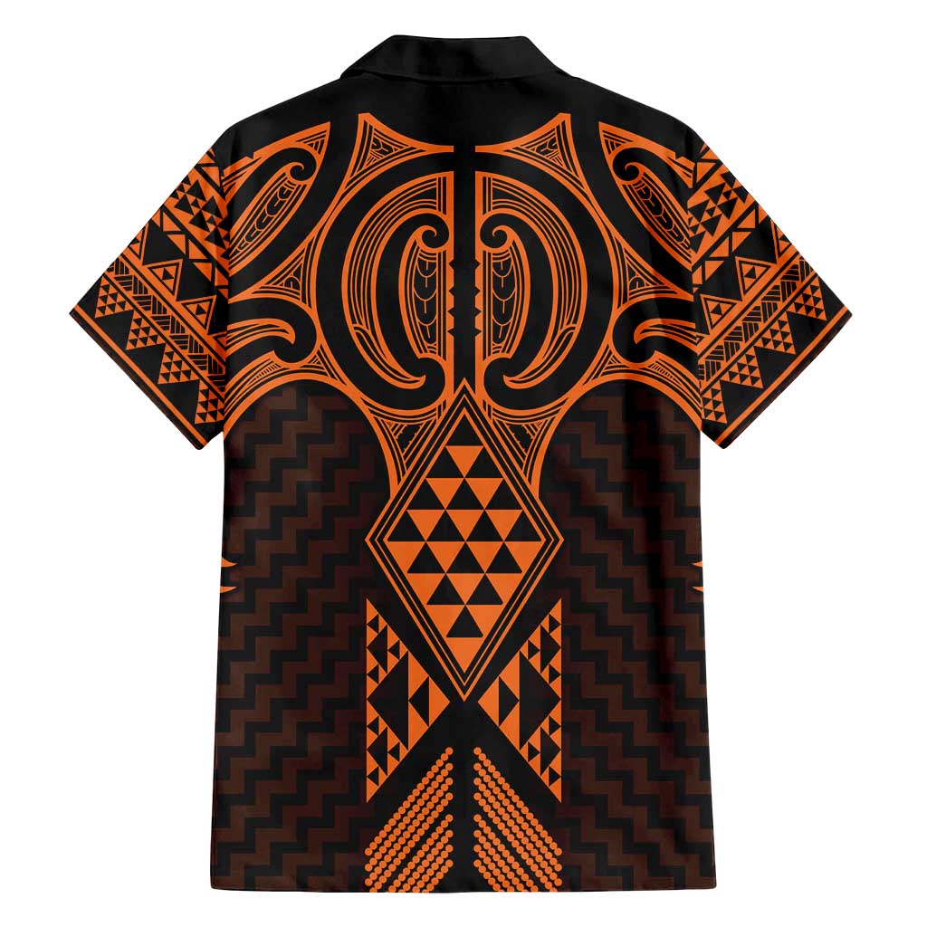 Karaka Maori Ta Moko Poutama Art Family Matching Off Shoulder Short Dress and Hawaiian Shirt