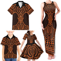 Karaka Maori Ta Moko Poutama Art Family Matching Tank Maxi Dress and Hawaiian Shirt