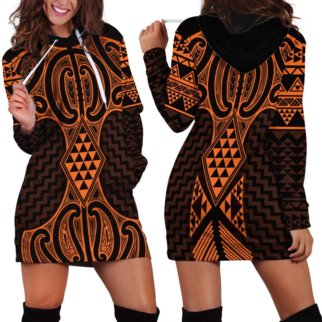 Karaka Maori Ta Moko Poutama Art Hoodie Dress
