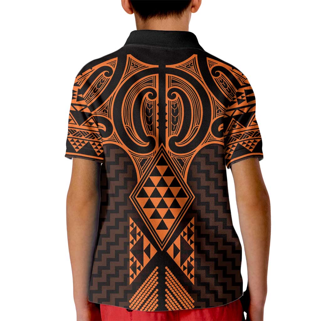 Karaka Maori Ta Moko Poutama Art Kid Polo Shirt LT9 - Polynesian Pride