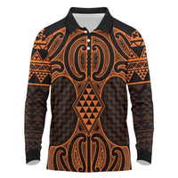 Karaka Maori Ta Moko Poutama Art Long Sleeve Polo Shirt