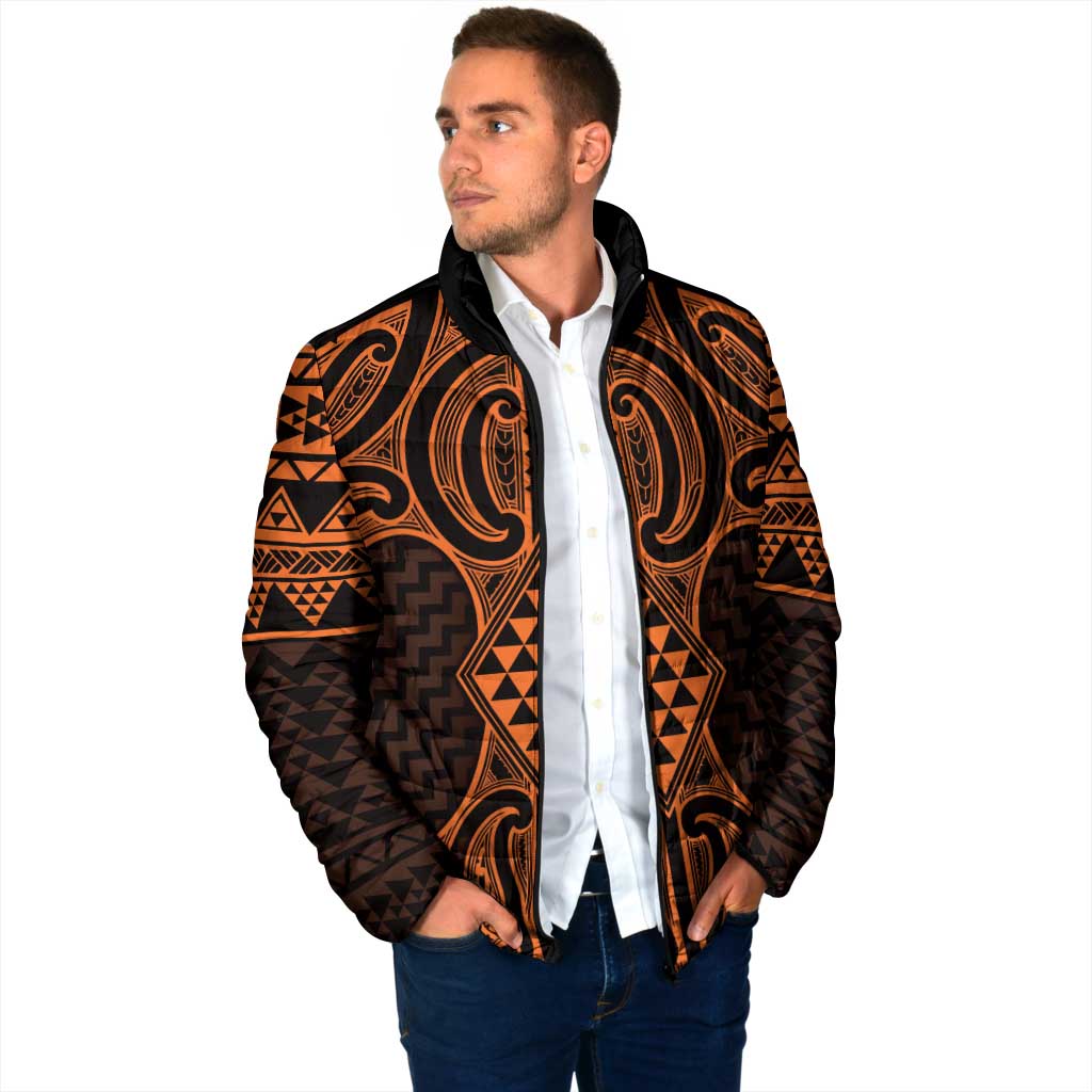 Karaka Maori Ta Moko Poutama Art Padded Jacket - Polynesian Pride