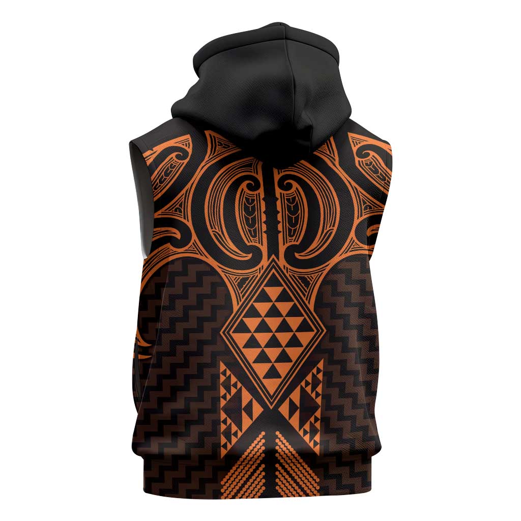 Karaka Maori Ta Moko Poutama Art Sleeveless Hoodie - Polynesian Pride