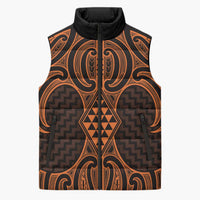 Karaka Maori Ta Moko Poutama Art Sleeveless Puffer Jacket - Polynesian Pride