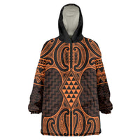 Karaka Maori Ta Moko Poutama Art Wearable Blanket Hoodie