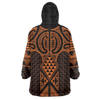 Karaka Maori Ta Moko Poutama Art Wearable Blanket Hoodie