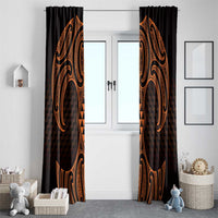 Karaka Maori Ta Moko Poutama Art Window Curtain