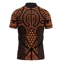 Karaka Maori Ta Moko Poutama Art Zipper Polo Shirt - Polynesian Pride