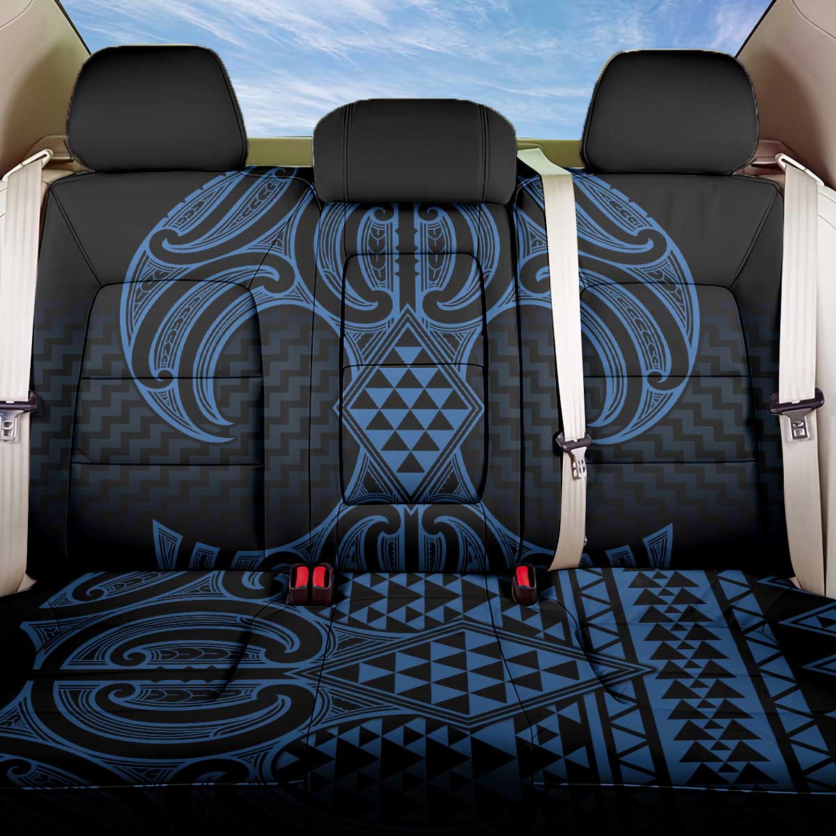 Kikorangi Maori Ta Moko Poutama Art Back Car Seat Cover