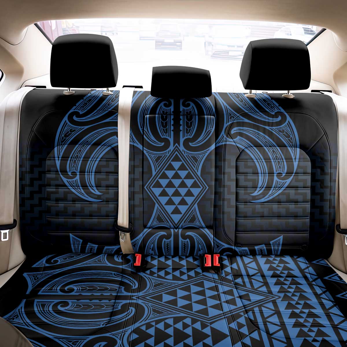 Kikorangi Maori Ta Moko Poutama Art Back Car Seat Cover