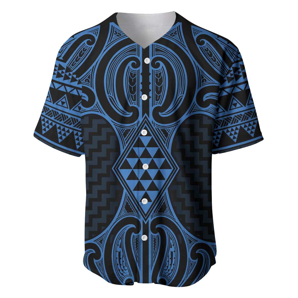 Kikorangi Maori Ta Moko Poutama Art Baseball Jersey