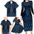 Kikorangi Maori Ta Moko Poutama Art Family Matching Long Sleeve Bodycon Dress and Hawaiian Shirt
