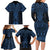 Kikorangi Maori Ta Moko Poutama Art Family Matching Long Sleeve Bodycon Dress and Hawaiian Shirt