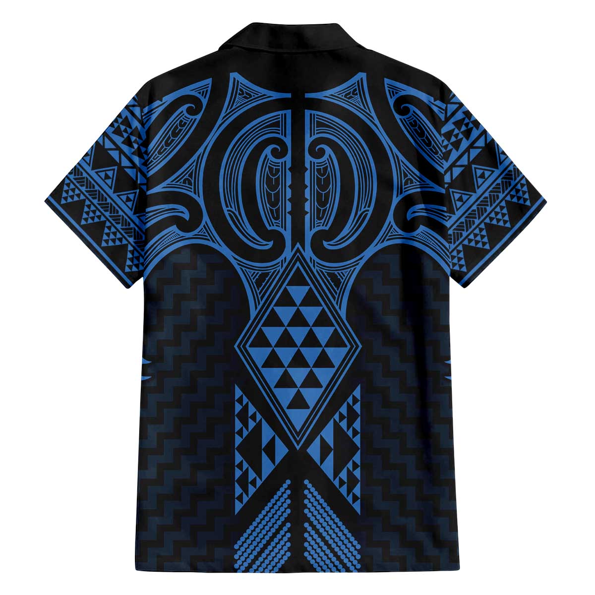 Kikorangi Maori Ta Moko Poutama Art Family Matching Off The Shoulder Long Sleeve Dress and Hawaiian Shirt LT9 - Polynesian Pride