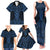 Kikorangi Maori Ta Moko Poutama Art Family Matching Tank Maxi Dress and Hawaiian Shirt